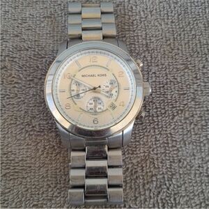 Michael Kors silver oversized watch